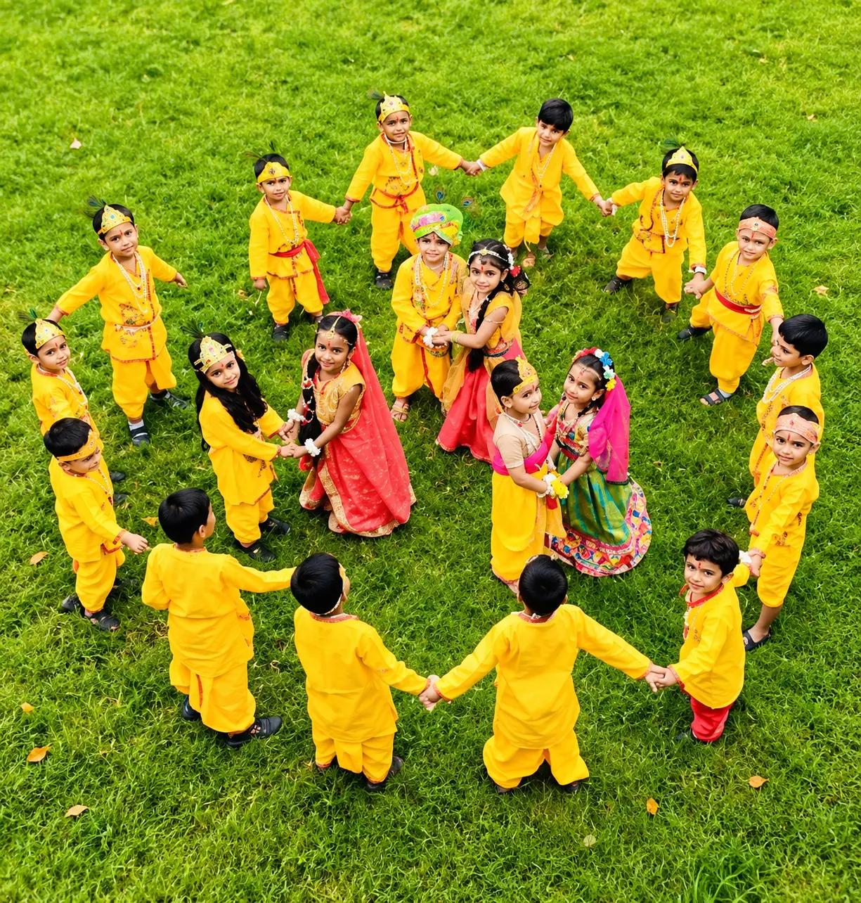Young students enjoying the school Janmashtami celebration